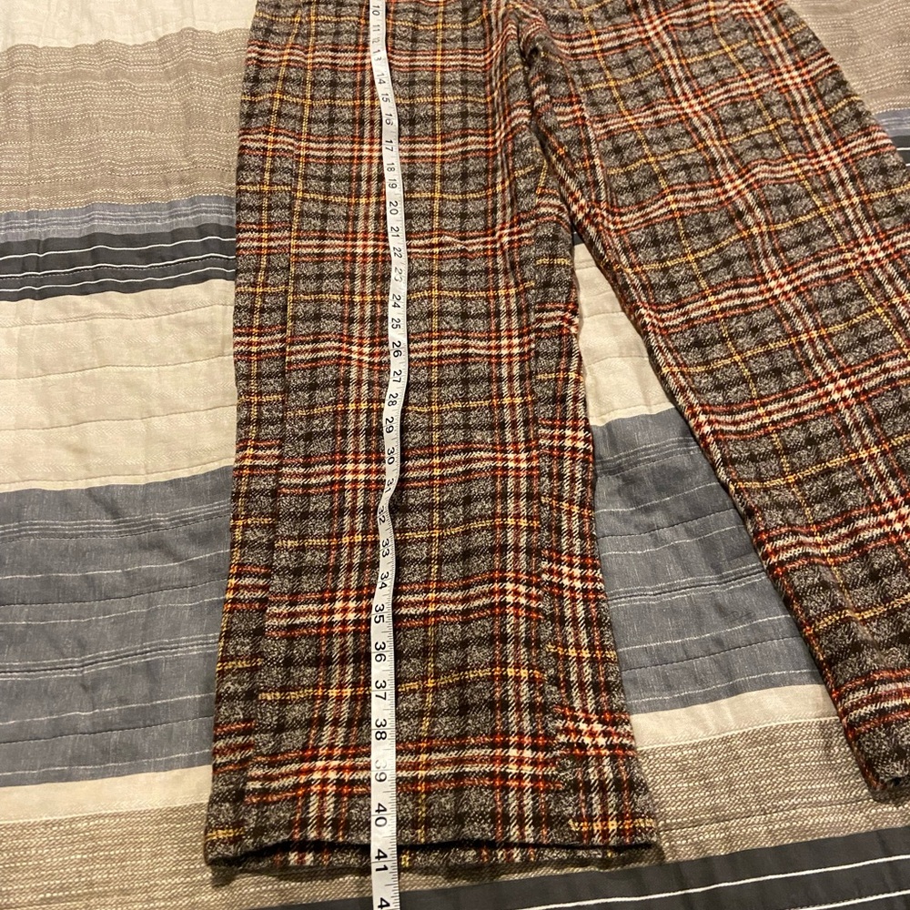 Free People Plaid Boot Cut Pants - Red and Gray - Picture 7 of 10